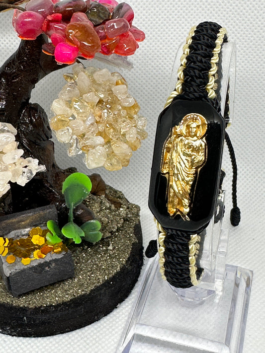San Judas Tadeo Pulsera de tejido doble